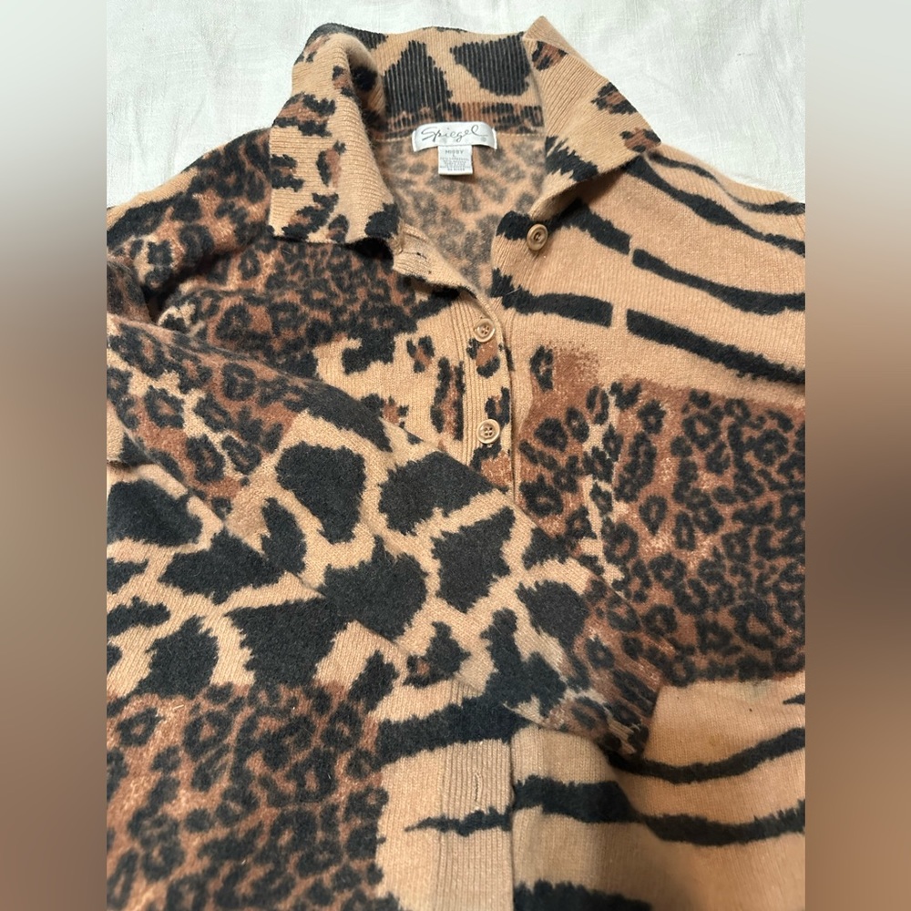 Spiegel Lambswool & Angora Rabbit Hair Leopard Seater | Size Large - Picture 5 of 8